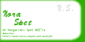 nora spet business card